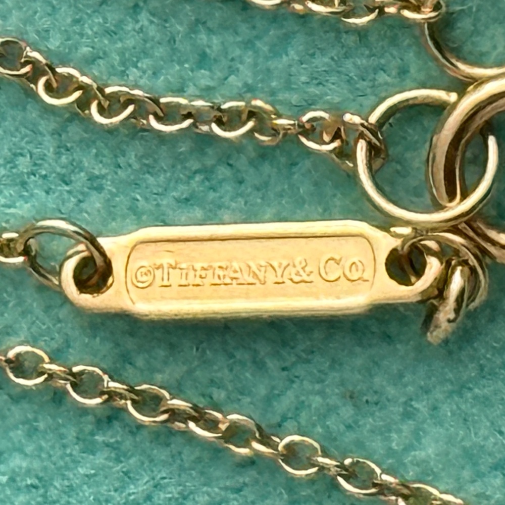Tiffany & Co. NEW BNIB 750YG T Square Diamond Ladies Necklace 750 Yellow Gold - Picture 6 of 7